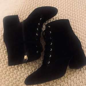 J crew black suede bootie
